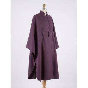 NEW VALENTINO draped mid-length cape in purple